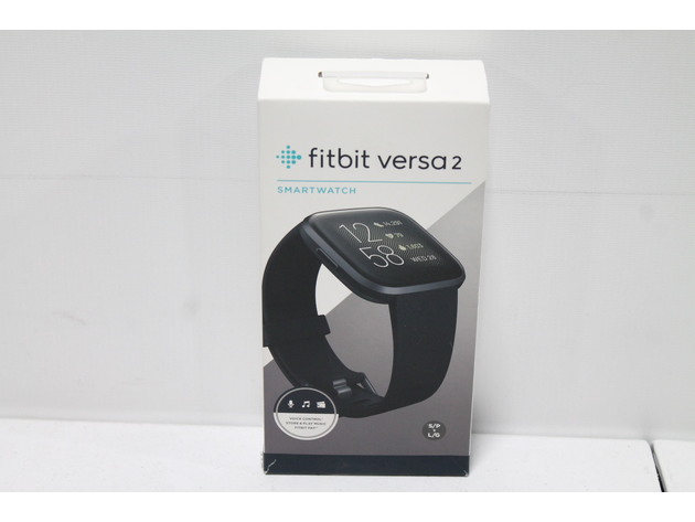 Fitbit Versa 2 Health & Fitness Smartwatch w/ Heart Rate, Music -- Black/Carbon (Refurbished, No Retail Box)