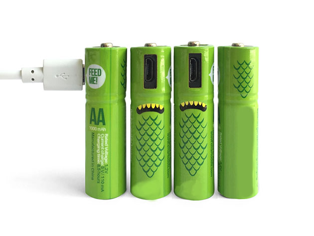 Pack 4 piles AA rechargeables USB