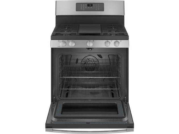 GE JGB735SPSS 5.0 Cu. Ft. Stainless Gas Convection Range with No Preheat Air Fry