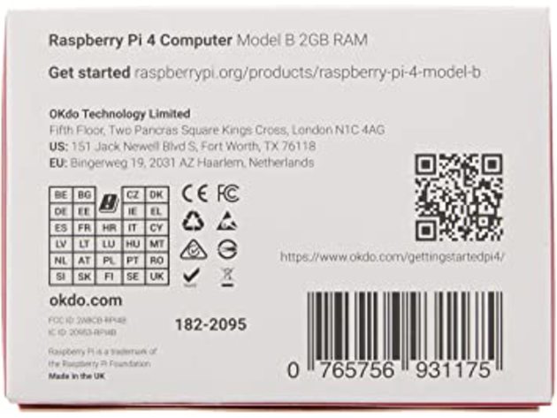 Raspberry Pi 4 Model B 2019 Quad Core 64 Bit WiFi Bluetooth, 2GB - Green (Used, Open Retail Box)