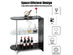 Costway Bar Table Wine Storage Unit w/Tempered Glass Shelf & Glass Holders Glossy Black