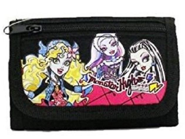 Monster High Tri-Fold Black Wallet
