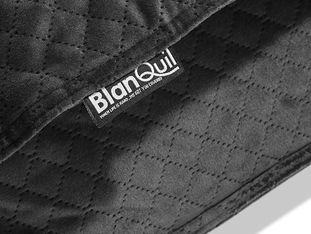 BlanQuil™ Quilted Weighted Blanket with Removable Cover (Navy/15Lb)