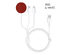 3-in-1 Apple Watch, AirPods & iPhone Charging Cable (White/Red)