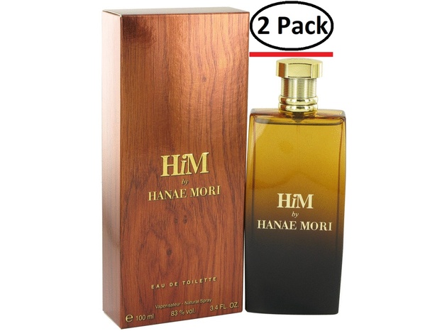 Hanae Mori Him by Hanae Mori Eau De Toilette Spray 3.4 oz for Men (Package of 2)