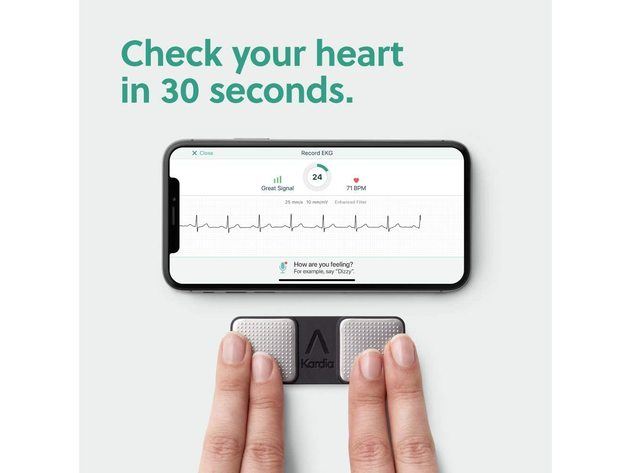 AliveCor 1141 KardiaMobile Personal EKG | FDA-Cleared | Detects AFib - Grey-- (Refurbished)