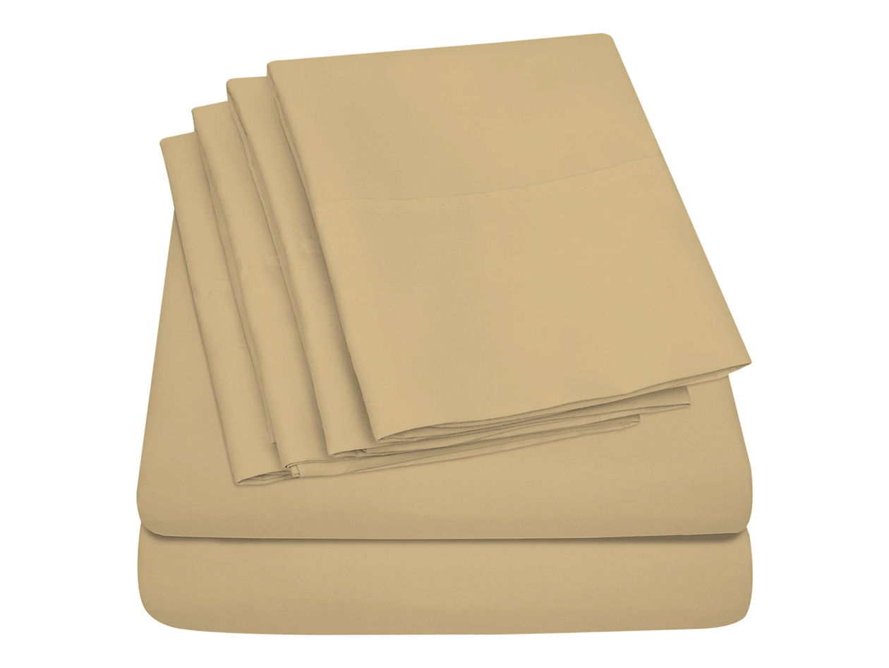 Super-Soft 1800 Series Bamboo Blend 6-Piece Sheet Set (Khaki/King)