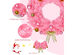 Costway 24'' Artificial PVC Christmas Wreath 140 Tips w/ Ornament Balls & Golden Bow Pink - Pink
