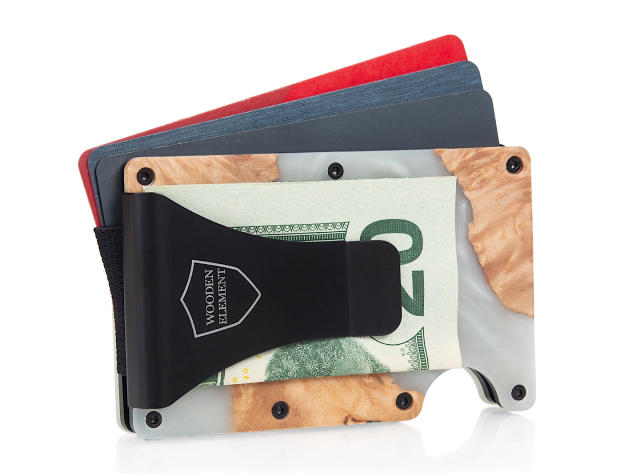 Wood & Resin Smart Wallet (Pearl White)