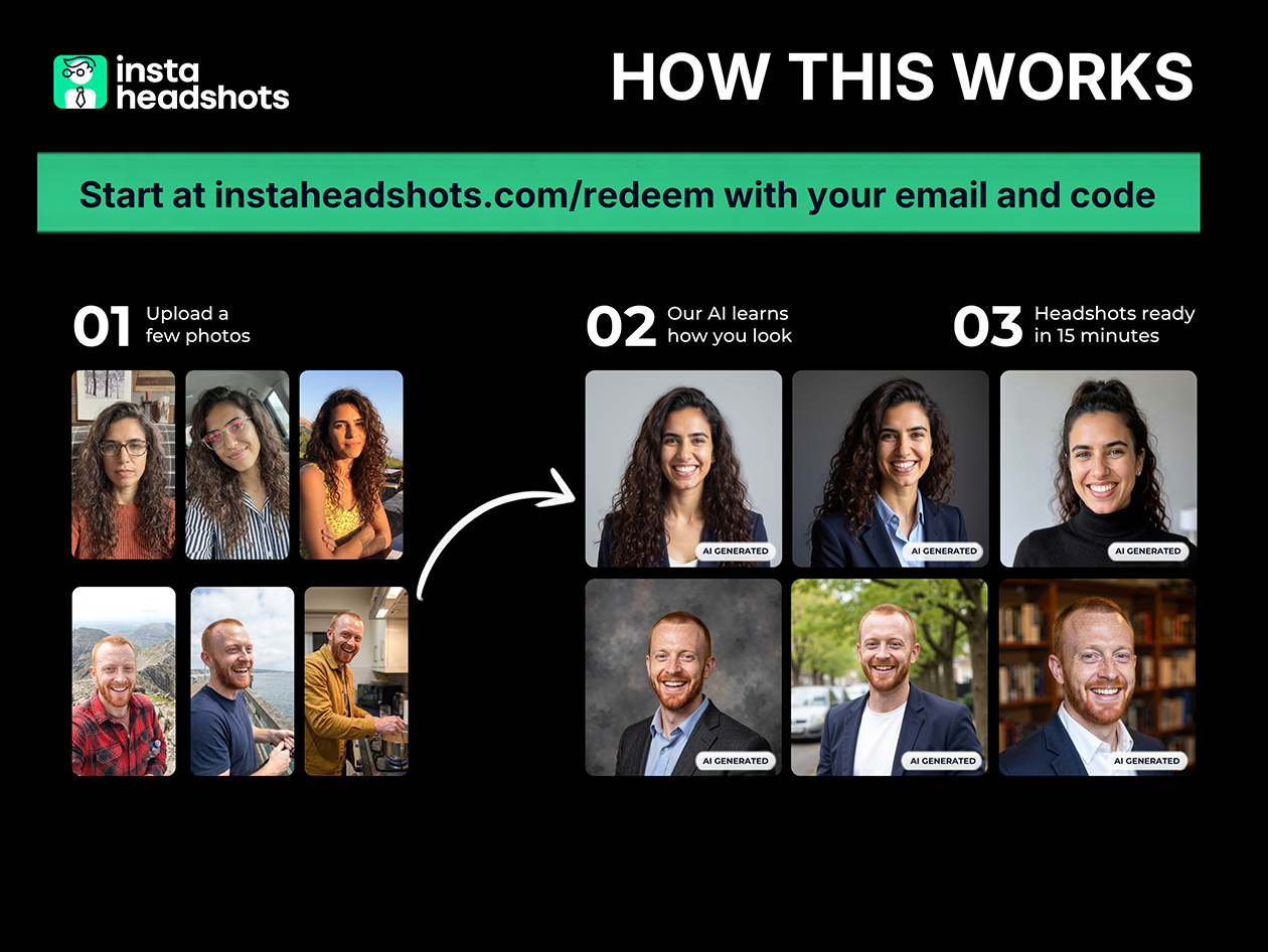 InstaHeadshots AI Headshot Generator Starter Plan: One-Time Purchase