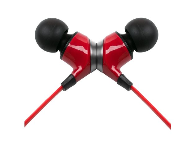 Monster N-Lite In-Ear Wired Earbud Headphones with Mic and In-Line Controls, High Performance Earbuds, Red (Refurbished)