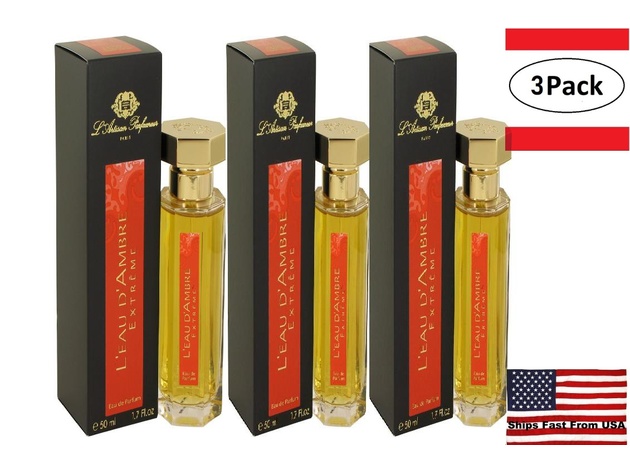 3 Pack L'eau D'Ambre Extreme by L'Artisan Parfumeur Eau De Parfum Spray 1.7 oz for Women