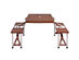 Costway Outdoor Foldable Portable Aluminum Plastic Picnic Table Camping w/ Bench 4 Seat - Brown