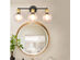 Costway 3-light Vanity Bathroom Light w/ 7'' Round Clear Glass Shade Vintage Wall Sconce 