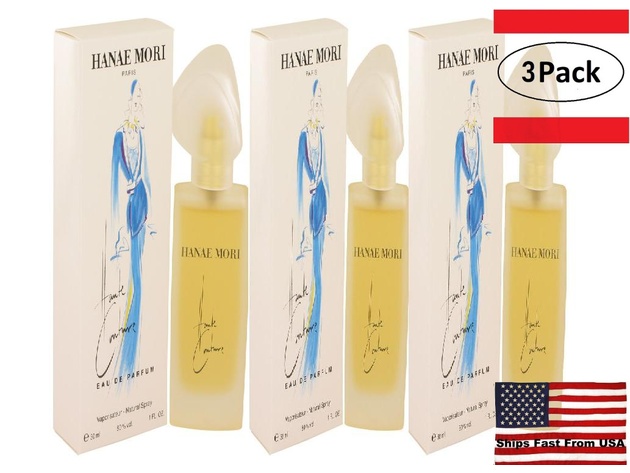 3 Pack Hanae Mori Haute Couture by Hanae Mori Eau De Parfum Spray 1 oz for Women