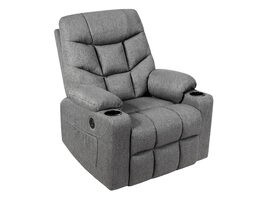 Costway Lift Chair Electric Power Recliner w/Remote and Cup Holder Living Room Furniture - Gray
