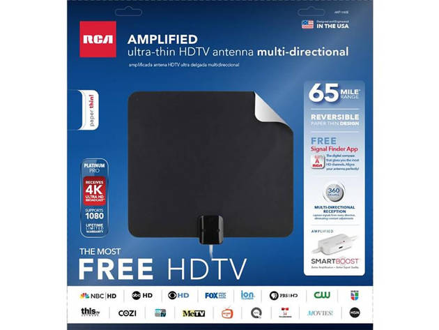 RCA ANT1150E Amplified Ultra-Thin HDTV Antenna- Multi-Directional