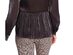 1 State Women's Button-Down Shimmering Sheer Peplum Top Black Size Medium
