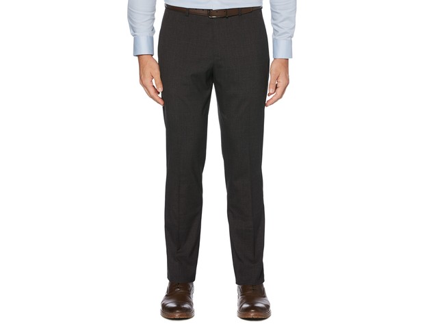 Perry Ellis Men's Portfolio Slim Fit Tonal Plaid Dress Pants Port Red Size 30X29