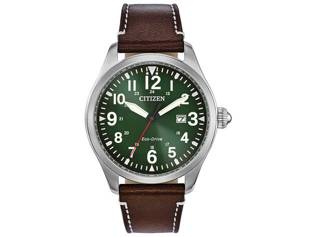 CITIZEN BM683809X Garrison Eco-Drive Green Dial Stainless Steel Mens Watch - 42mm