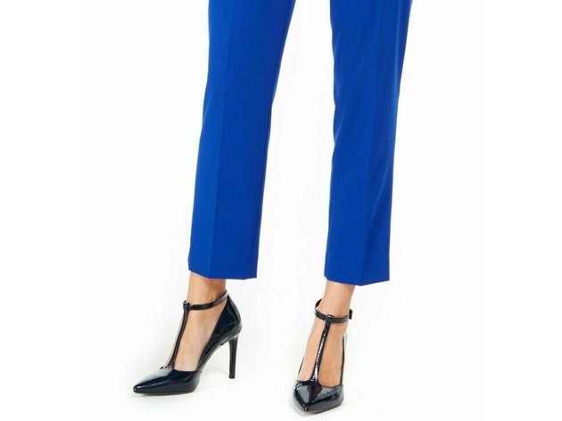 Calvin Klein Women's Straight-Leg Dress Pants Blue Size 16