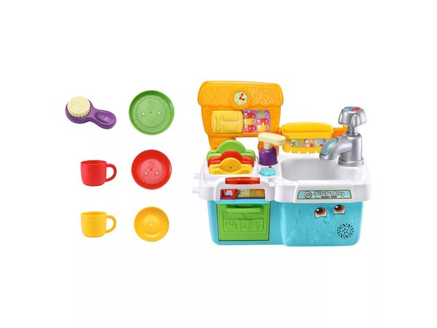 Leapfrog Scrub 'n Play Smart Sink Toy for Kids with Role-Play Clean-up Time, Match Size and Color, Multicolored (New Open Box)