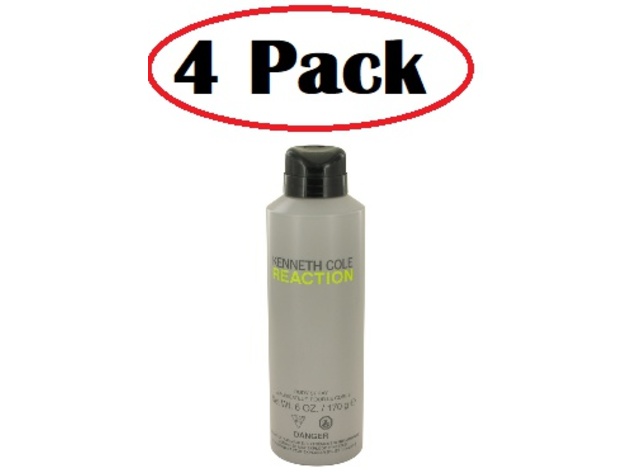 4 Pack of Kenneth Cole Reaction by Kenneth Cole Body Spray 6 oz