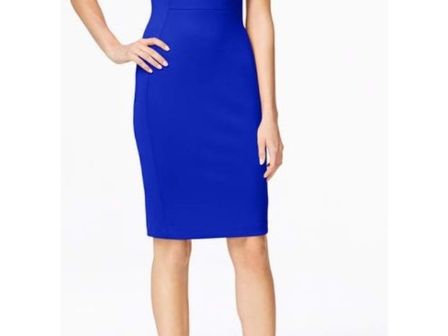 Calvin Klein Women's Seamed Scuba Crepe Sheath Dress Blue Size 6 | StackSocial Calvin Klein Women's Seamed Scuba Crepe Sheath Dress Blue Size 6 | StackSocial