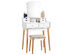Costway Vanity Table 6 Dressing Table Cushioned Stool Makeup Table - White
