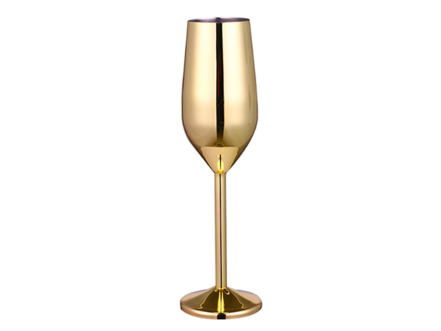 Happiest Hours Champagne Flutes (Gold/2-Pack)