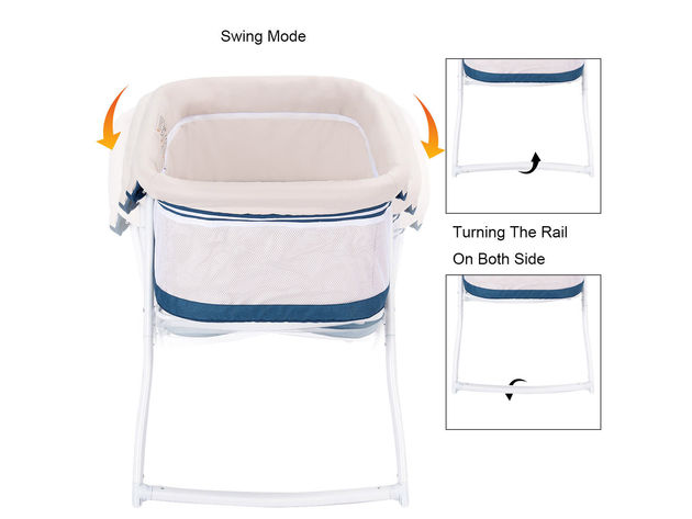 BabyJoy Foldaway Baby Bassinet Crib Newborn Rocking Sleeper Traveler Portable - Beige