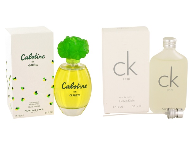 Gift set  CABOTINE by Parfums Gres Eau De Parfum Spray 3.3 oz And  CK ONE EDT Pour/Spray (Unisex) 1.7 oz