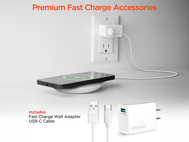 HyperGear ChargePad Pro 15W Wireless Charger White USB-C