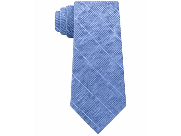 Michael Kors Men's Plaid Diamond Neck Tie Blue Size Regular