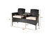 Costway Patio Rattan Conversation Set Loveseat Sofa Cushioned Coffee Table Mix Brown 