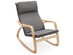 Costway Modern Bentwood Rocking Chair Fabric Upholstered Relax Rocker Lounge Chair - Gray