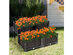 Costway Set of 4 Raised Garden Bed Elevated Flower Vegetable Herb Grow Planter Box - Brown, Black