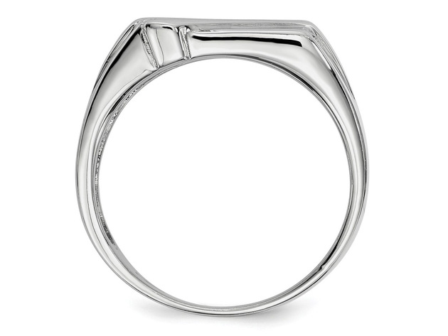 Mens Synthetic Cubic Zirconia (CZ) Band Ring in Sterling Silver - 10