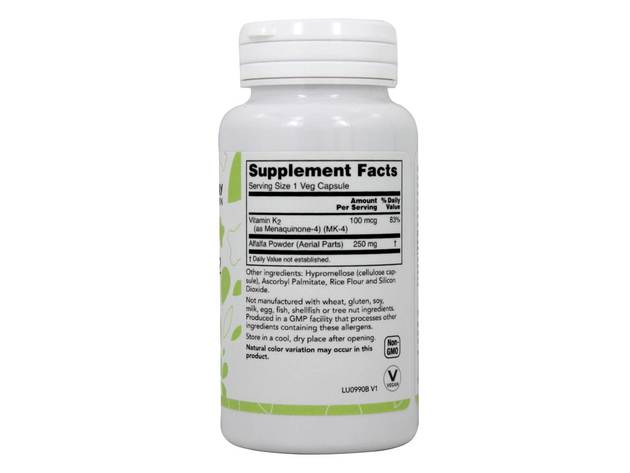 LuckyVitamin - Vitamin K2 Bone Health Support 100 mcg. - 100 Veg Capsules