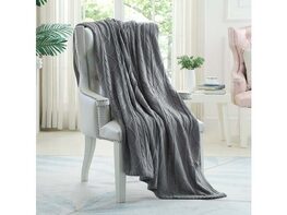Yara Cable Knit Throw Taupe