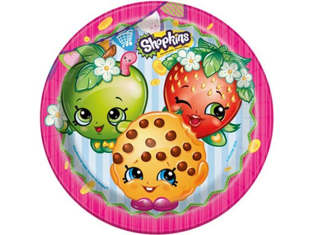 Shopkins Large 9 Inch Round Lunch Plates
