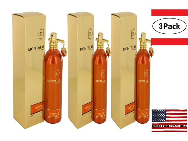 3 Pack Montale Honey Aoud by Montale Eau De Parfum Spray 3.4 oz for Women