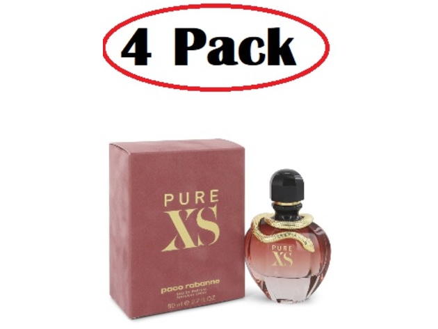 4 Pack of Pure XS by Paco Rabanne Eau De Parfum Spray 2.7 oz