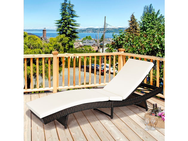 Costway patio foldable discount chaise lounge chair