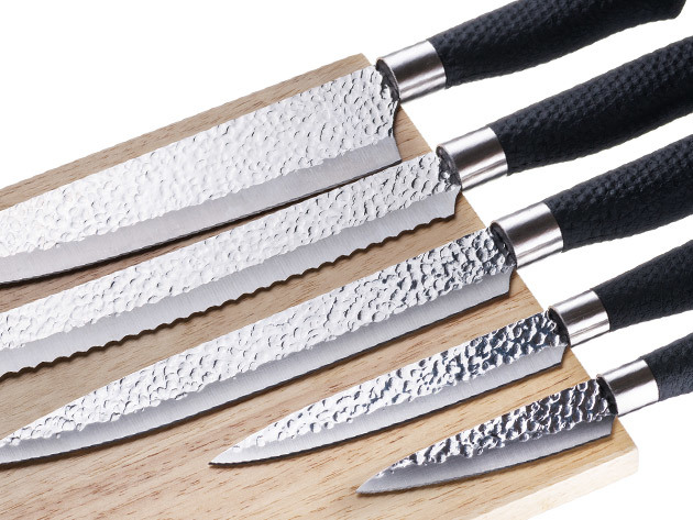 Nuvita 6-Piece Stainless Steel Knife Set with Magnetic Wooden Block