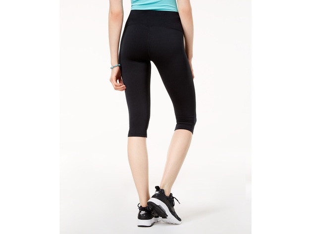 Material Girl Juniors Lace Up Cropped Leggings Black Size Extra Small
