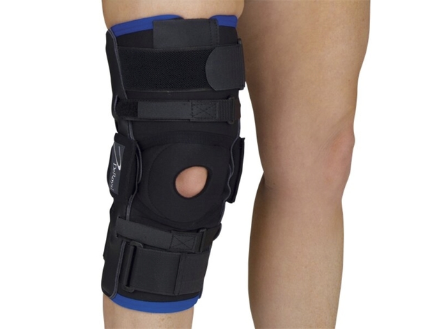 DeRoyal Warrior Pro Knee Brace Short Wrap Around, Large: 20½ Inches- 23 Inches, Black