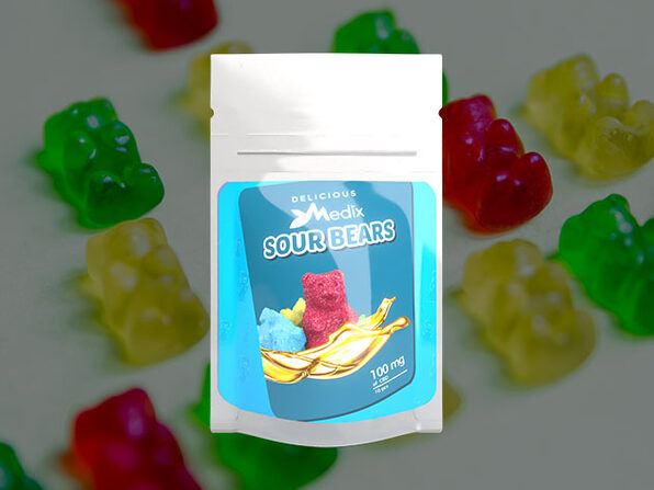 Medix CBD 10 piece Sour Bears (100mg) - Product Image