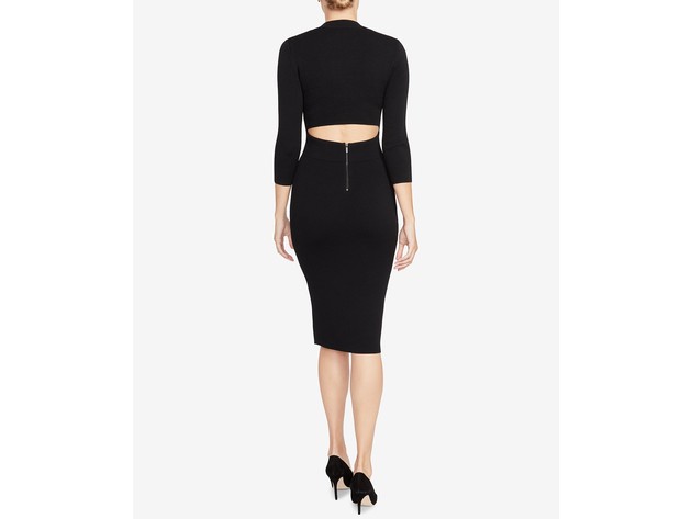 Rachel Roy Women's Back-Cutout Sweater Dress Black Size Large