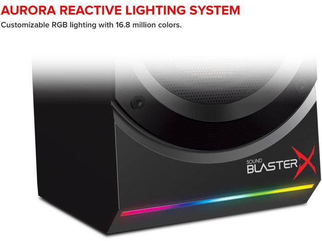 Sound BlasterX Kratos S5 2.1 PC Computer Gaming Speaker System with Subwoofer and Customizable RGB Lighting - 51MF0470AA001 - Certified Refurbished Brown Box